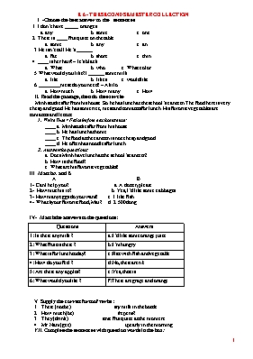 Tổng hợp đề thi học kỳ 2 Tiếng Anh 6